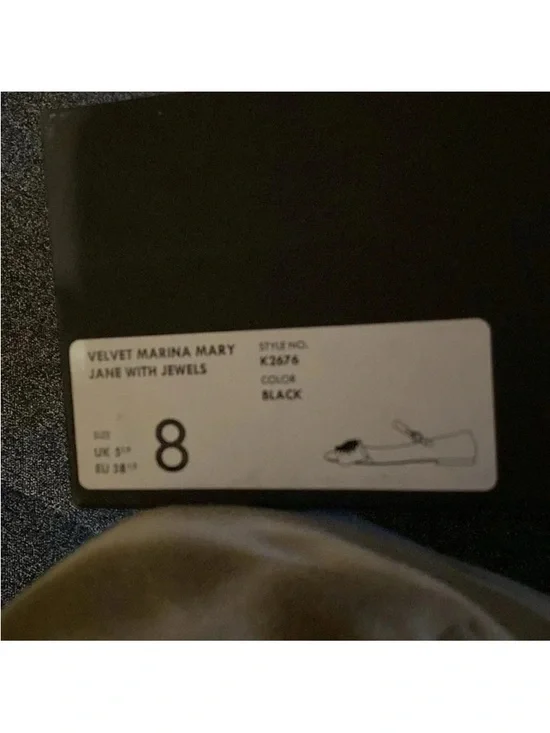 J. Crew Black and Silver Jeweled Mary Jane Flats size 8 - Picture 4 of 4